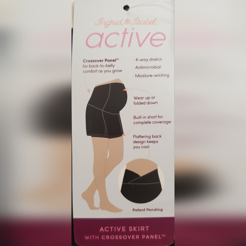 Ingrid & Isabel Black Maternity Active Skirt